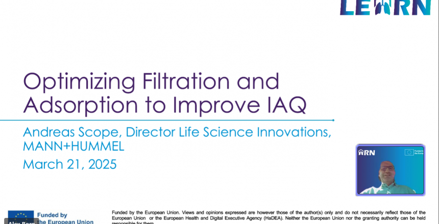 LEARN project at EDIAQI webinar on ventilation and filtration